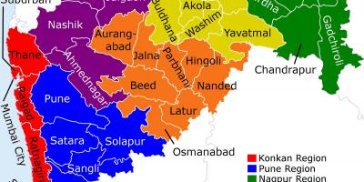 地图上的马哈拉施特拉邦的孟买