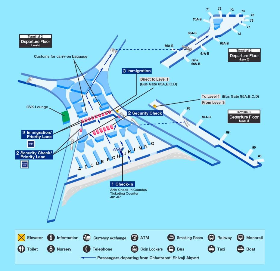 德里国际机场的地图