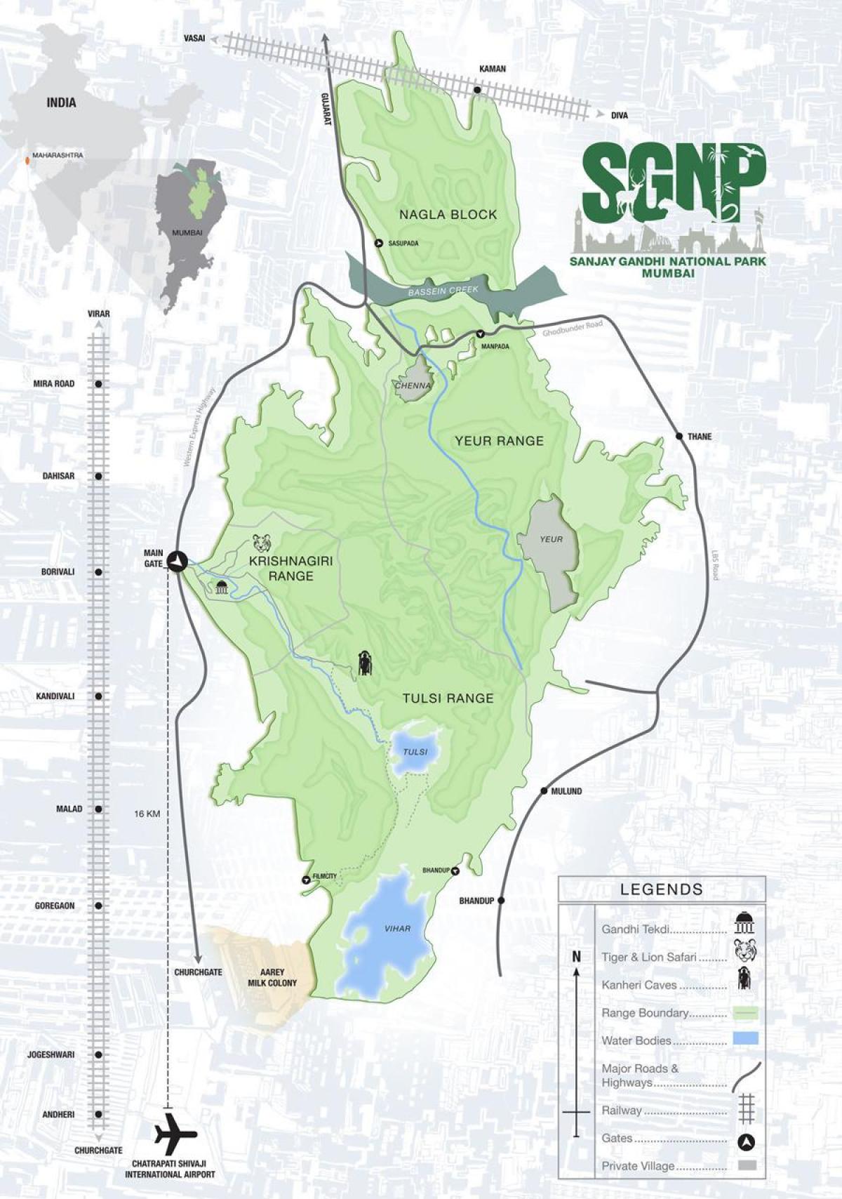 地图sanjay gandhi国家公园