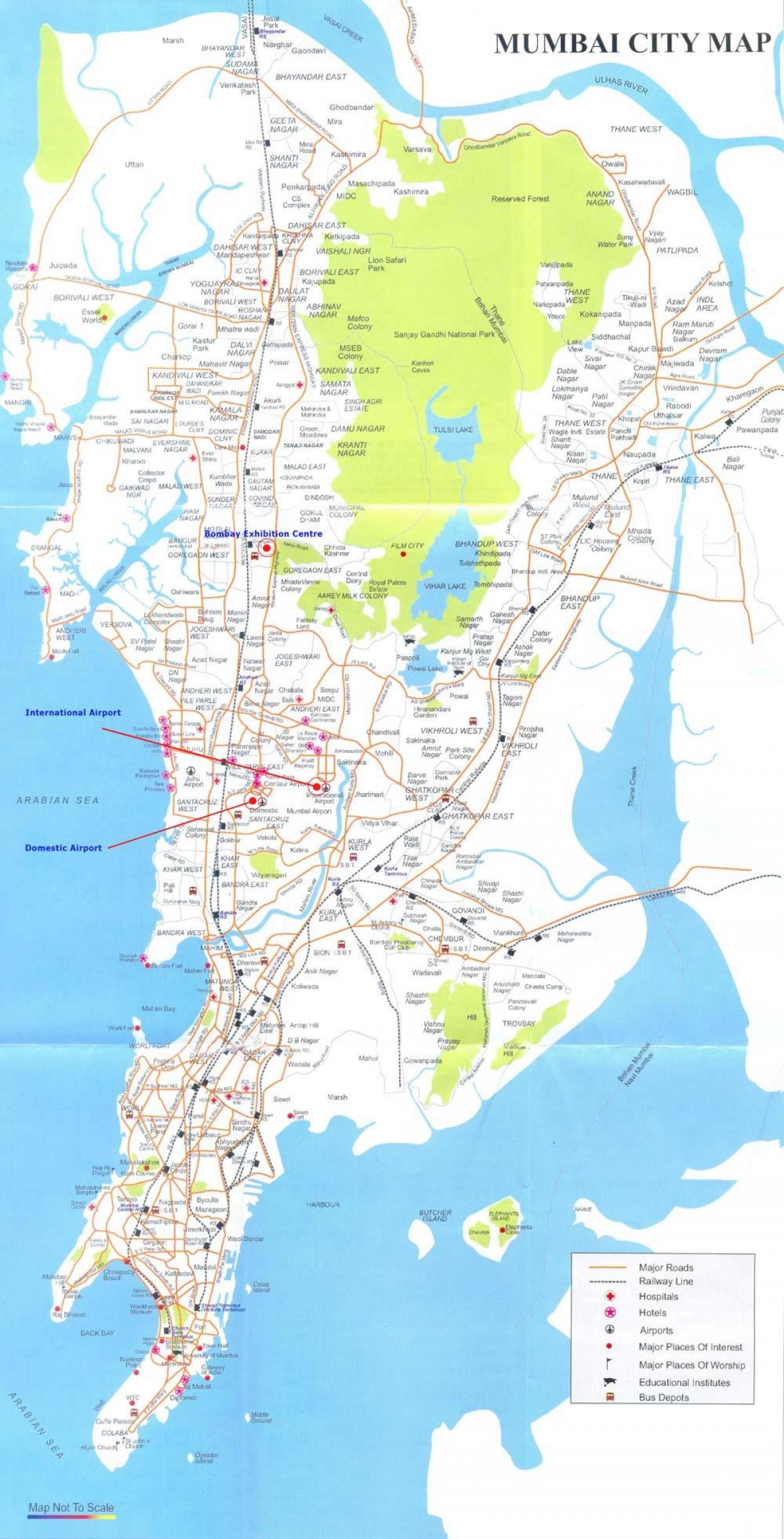 孟买亚利；地图