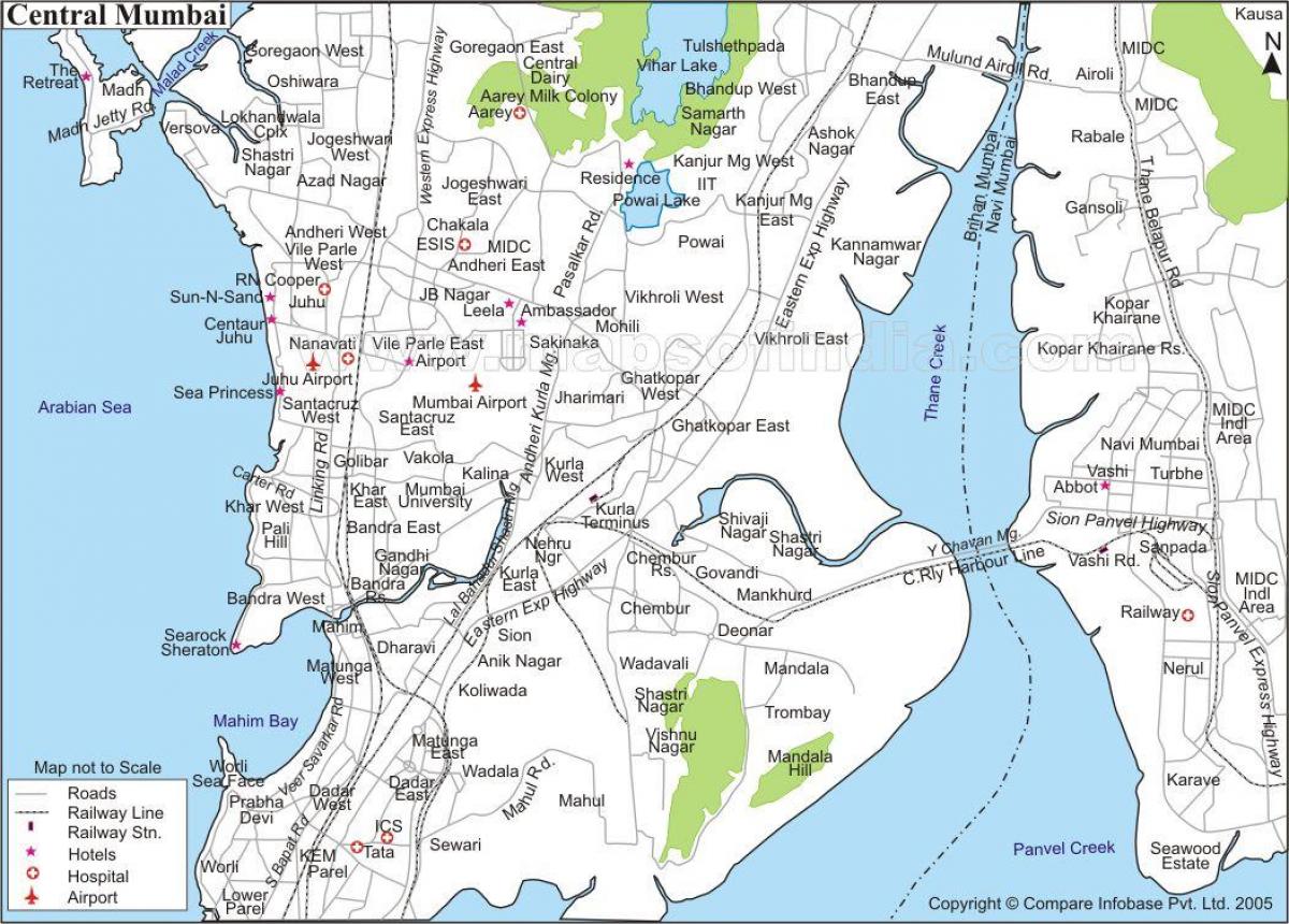地图的孟买中央