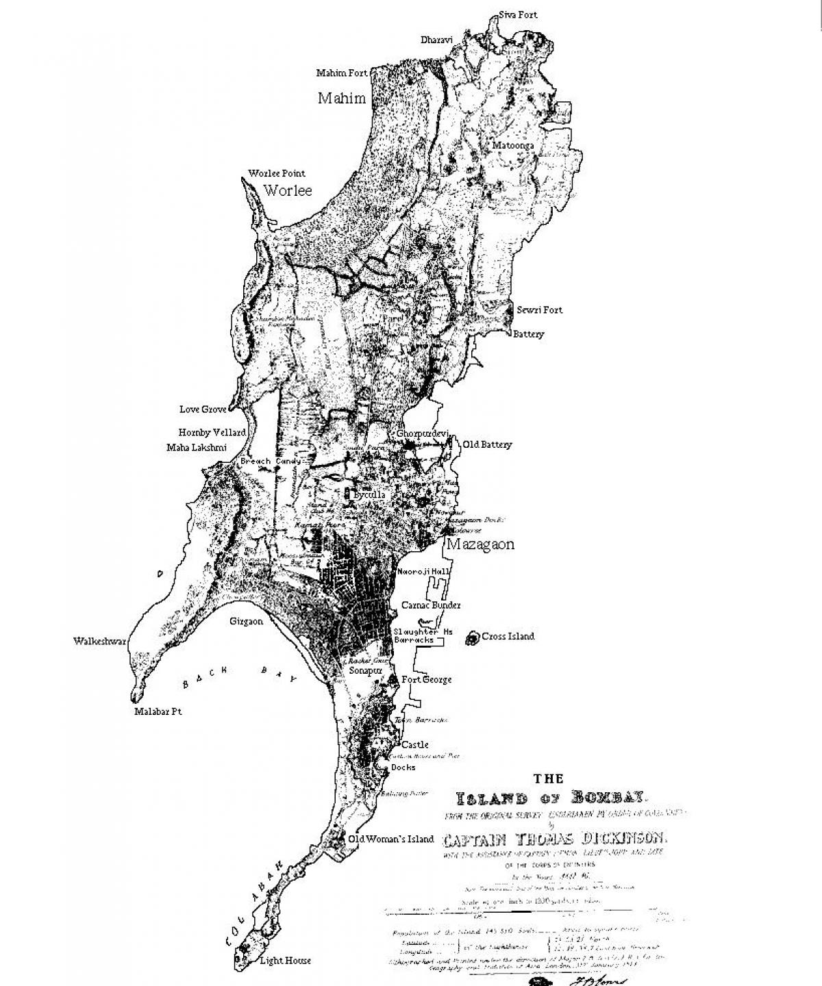 地图孟买岛上