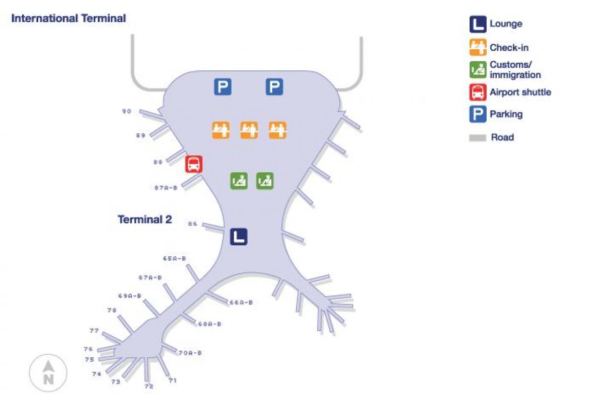 终端2孟买机场的地图