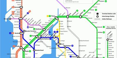 地图孟买本地的火车